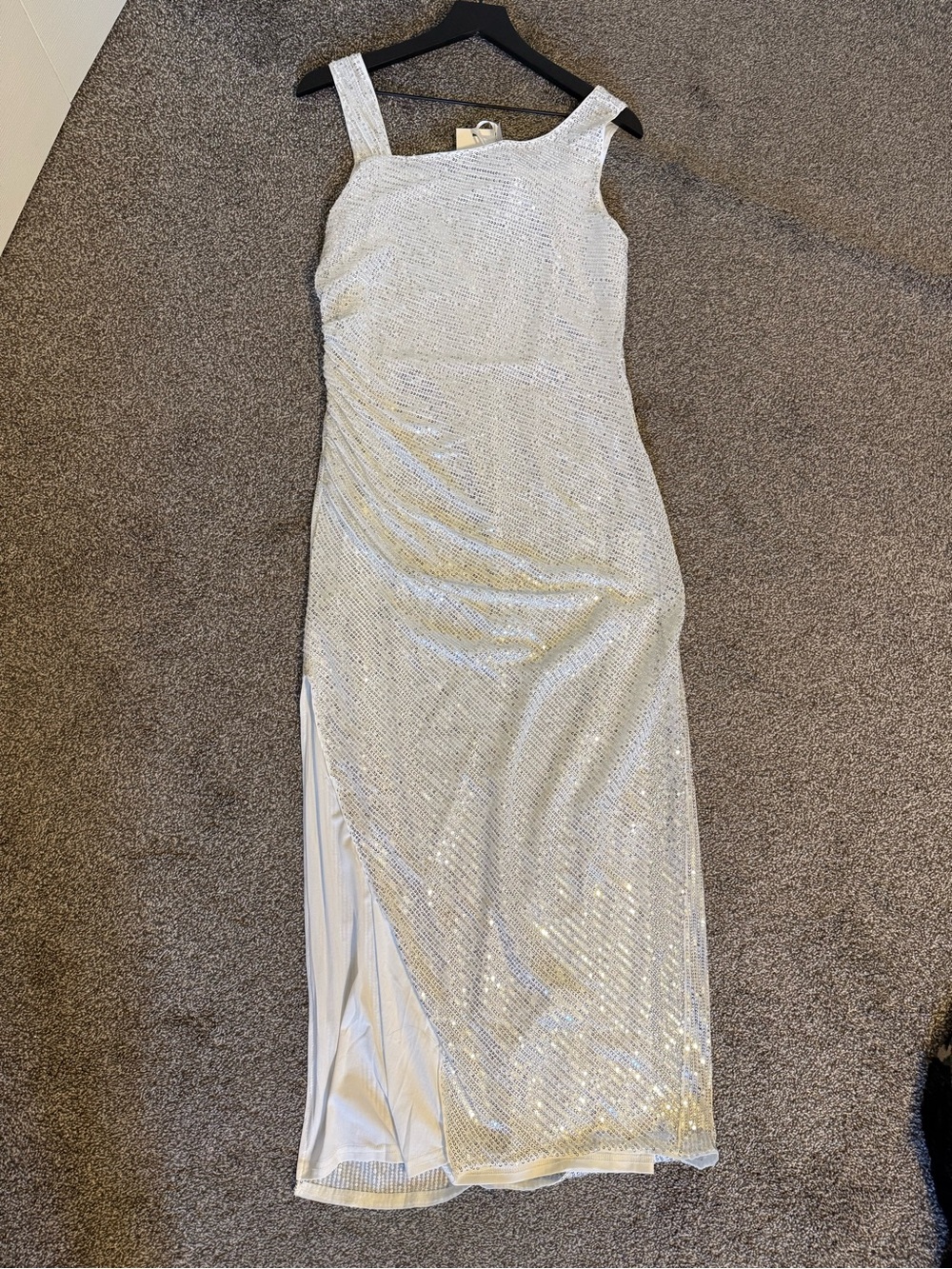 NWT Elegant Grace Karin Sequin Midi Dress with Side Slit